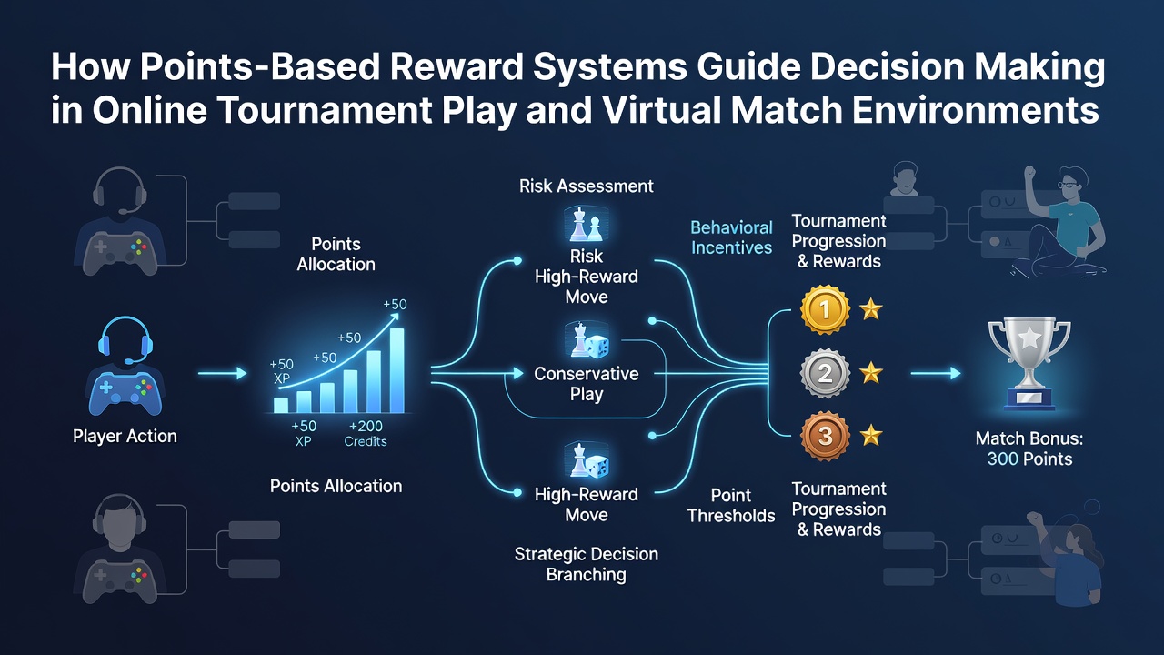 Strategic decision making influenced by points tracking in virtual match environments