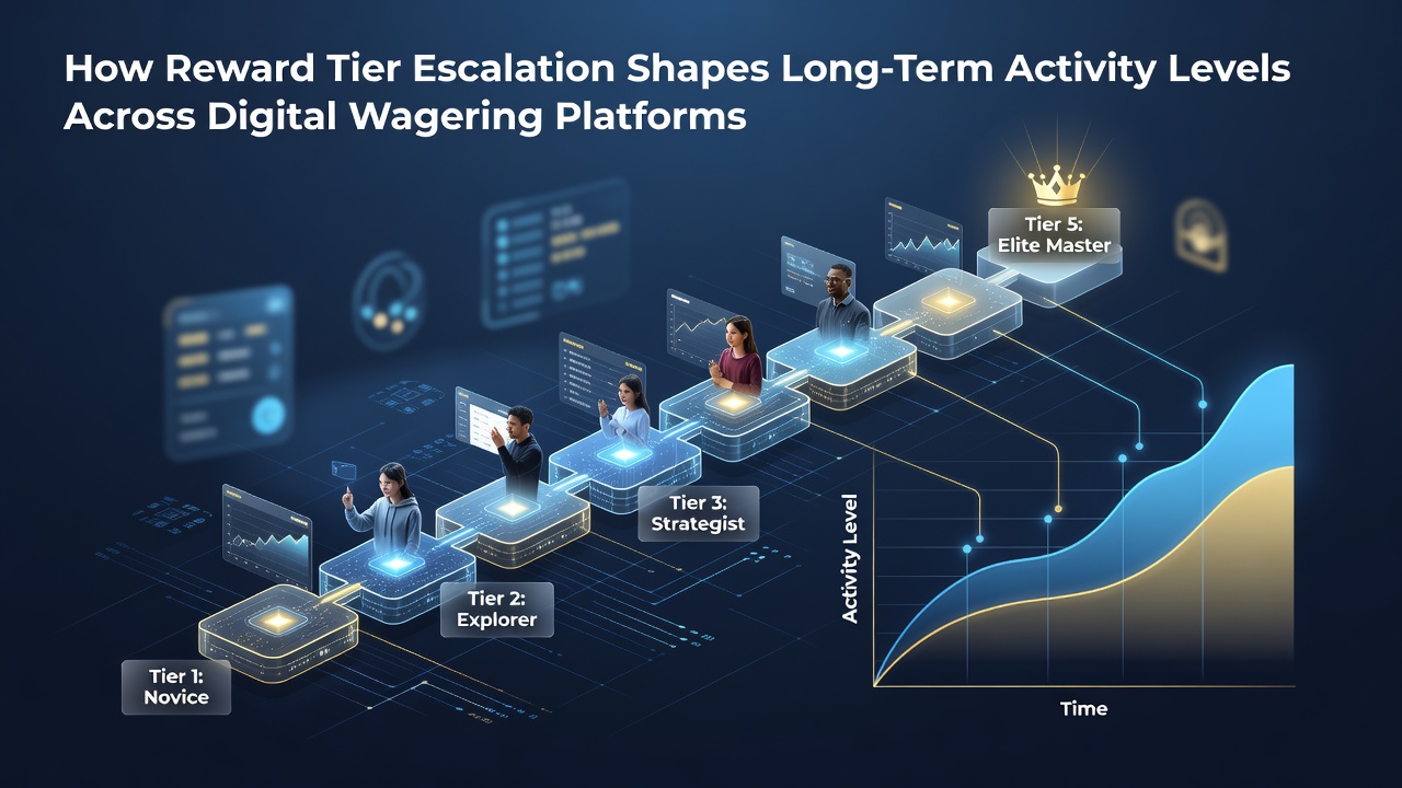 Visual representation of escalating reward tiers on digital wagering platforms showing progression from basic to premium levels