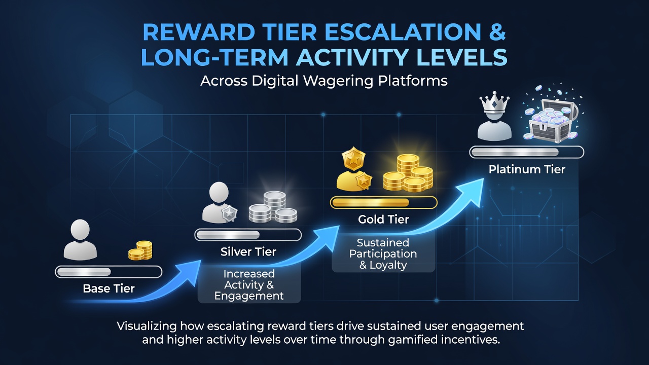 Chart illustrating long-term activity level increases tied to reward tier advancements in digital wagering environments