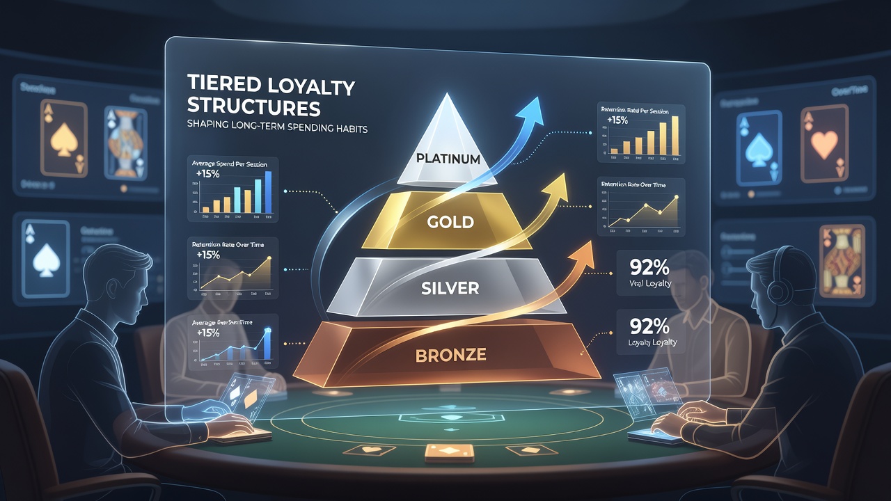 Graph illustrating increased deposit frequency among players advancing through loyalty tiers over time