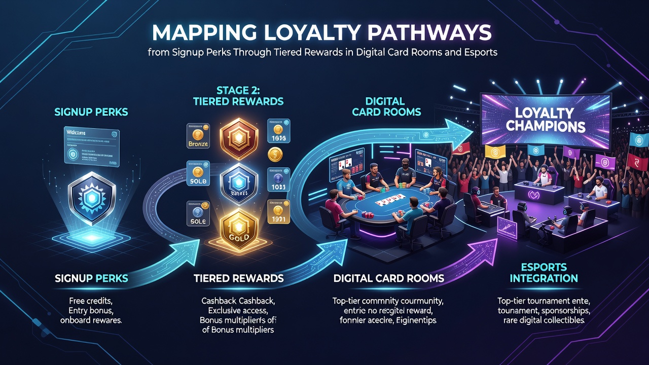 Flowchart illustrating progression from basic perks to advanced rewards in gaming loyalty programs