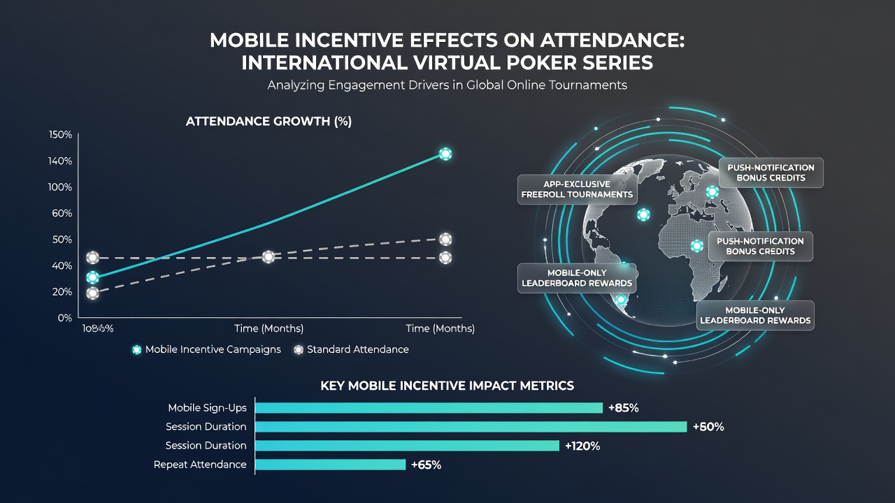 Graph displaying attendance trends in virtual poker tournaments linked to mobile incentives