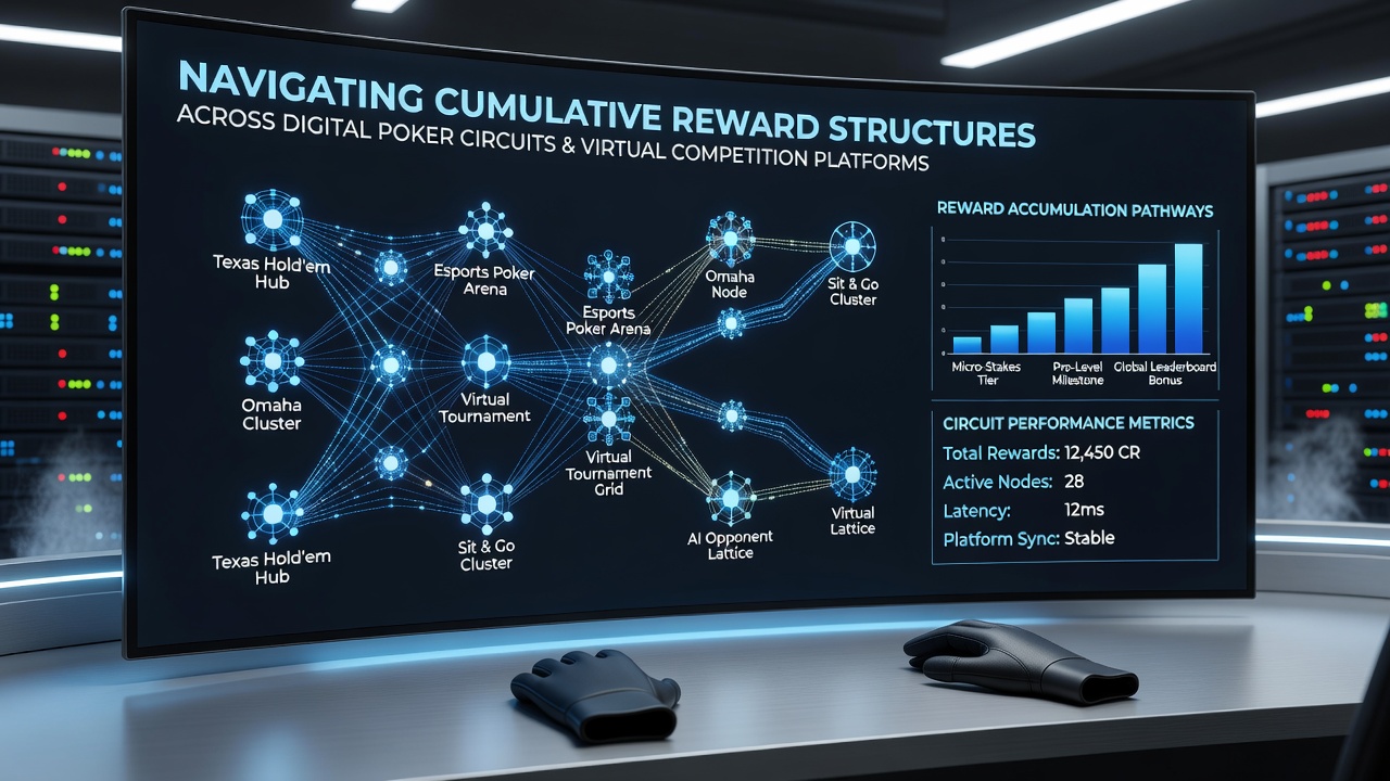 Split-screen view comparing reward dashboards from two different virtual poker and competition platforms