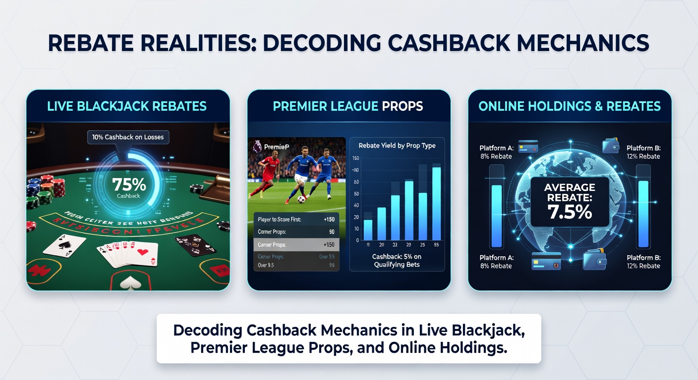 Screenshot-style image of Premier League player prop bets with cashback icons overlayed, illustrating rebate applications in soccer wagering