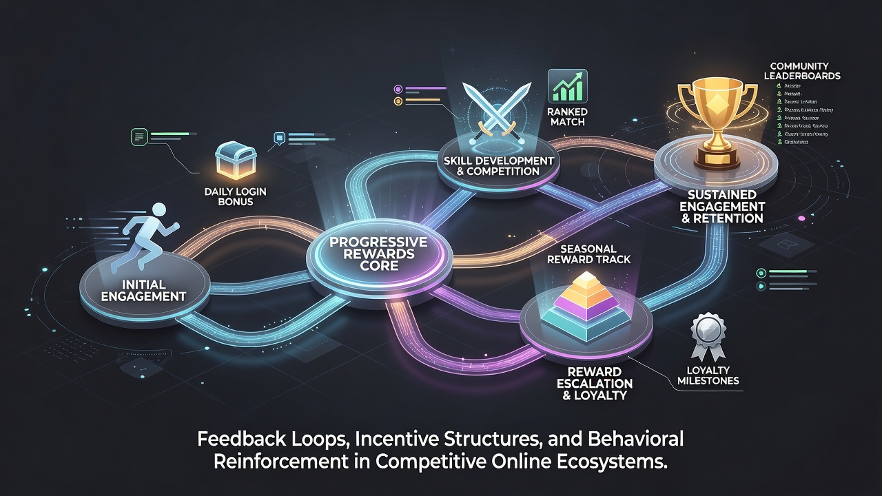 Chart showing engagement metrics before and after implementation of progressive reward tiers in competitive multiplayer titles