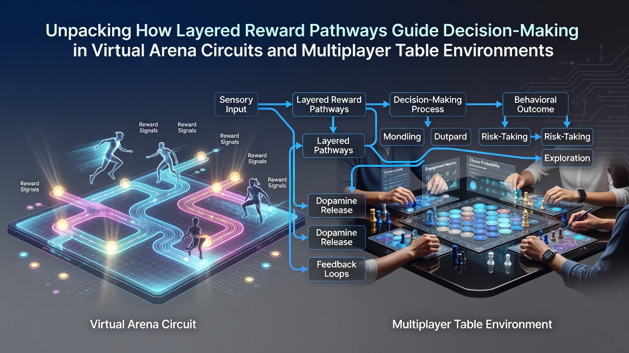 Diagram showing interconnected reward layers in virtual gaming environments and table-based multiplayer settings